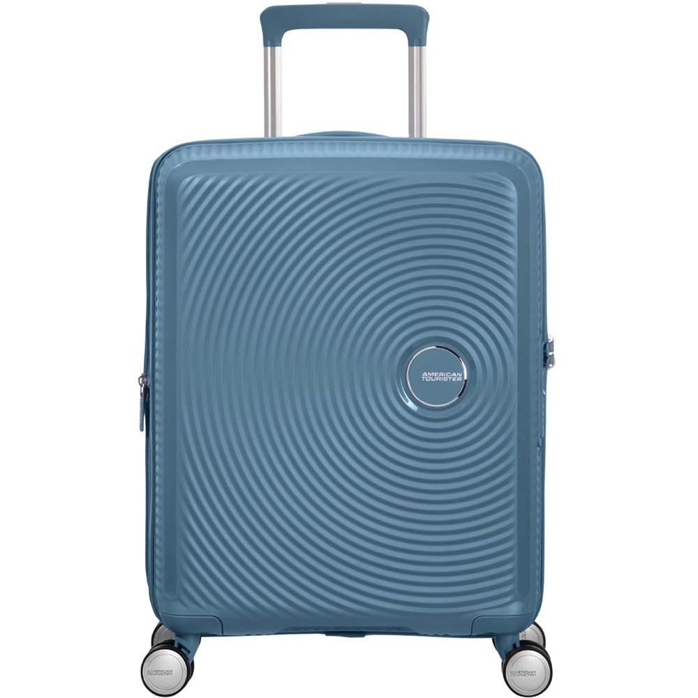 Suitcase American Tourister Soundbox made of polypropylene on 4 wheels 32G*001 Stone Blue (small)