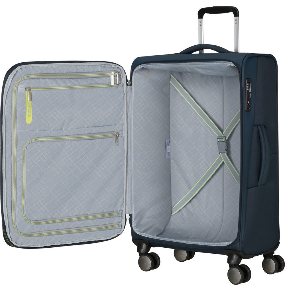 Валіза American Tourister Wanderlite текстильна на 4-х колесах MJ6*005 Dark Navy (середня)