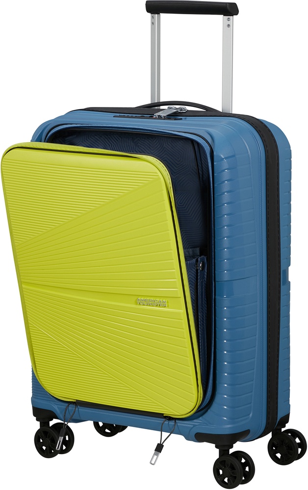 Чемодан American Tourister Airconic с отделением для ноутбука до 15,6" из полипропилена на 4-х колесах 88g*005 Coronet Blue Lime (малый)