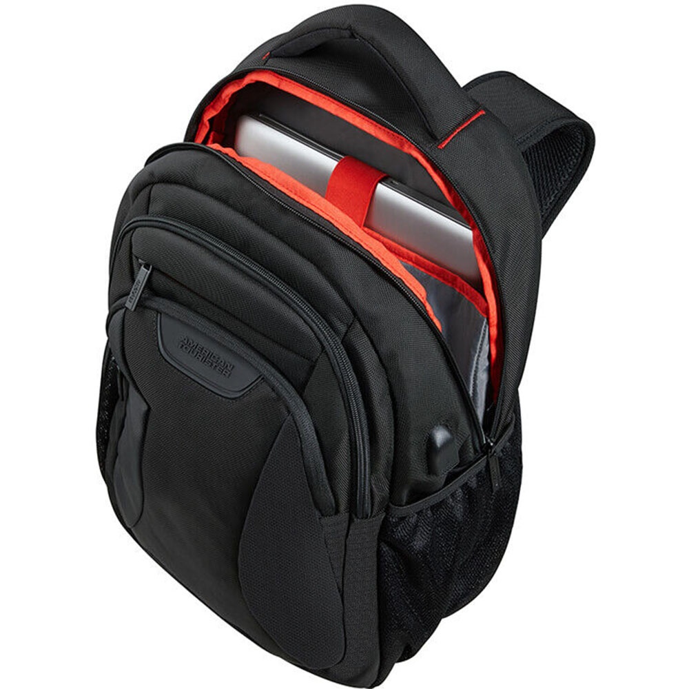 Casual backpack with laptop compartment up to 15.6" American Tourister AT Work Eco USB 33G*022 Bass Black