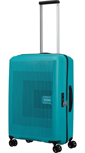 Suitcase American Tourister AeroStep made of polypropylene on 4 wheels MD8*002 Turquoise Tonic (medium)
