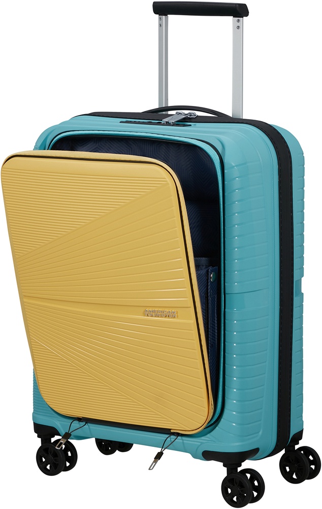 Валіза American Tourister Airconic з відділенням для ноутбука до 15,6" з поліпропілену на 4-х колесах 88g*005 Surf Blue Yellow (мала)