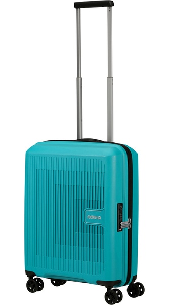 Suitcase American Tourister AeroStep made of polypropylene on 4 wheels MD8*001 Turquoise Tonic (small)