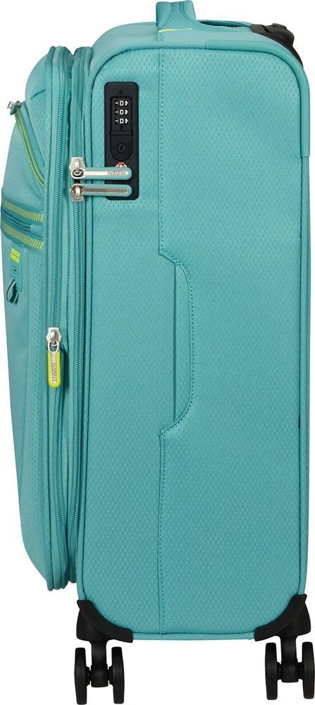 Lightweight suitcase American Tourister AeroSpin textile on 4 wheels MH6*001;21 Dusty Turquoise (small)