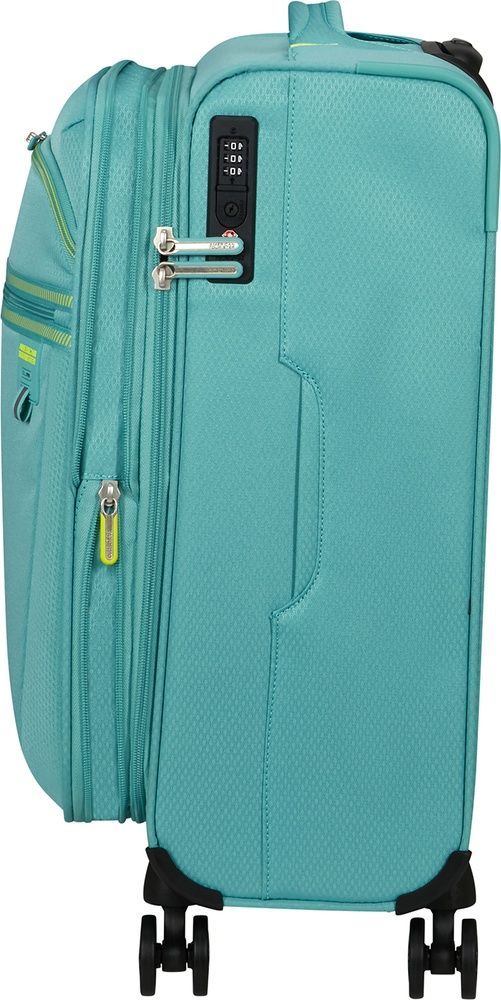 Lightweight suitcase American Tourister AeroSpin textile on 4 wheels MH6*001;21 Dusty Turquoise (small)