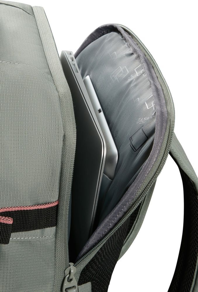 Travel backpack American Tourister Take2Cabin MS Sport for hand luggage in Wizz Air/Ryanair and laptop up to 15.6" 91G*018 Sage/Coral