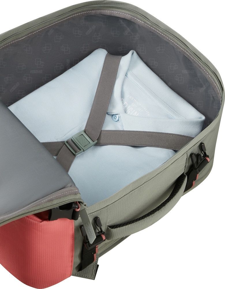 Travel backpack American Tourister Take2Cabin MS Sport for hand luggage in Wizz Air/Ryanair and laptop up to 15.6" 91G*018 Sage/Coral