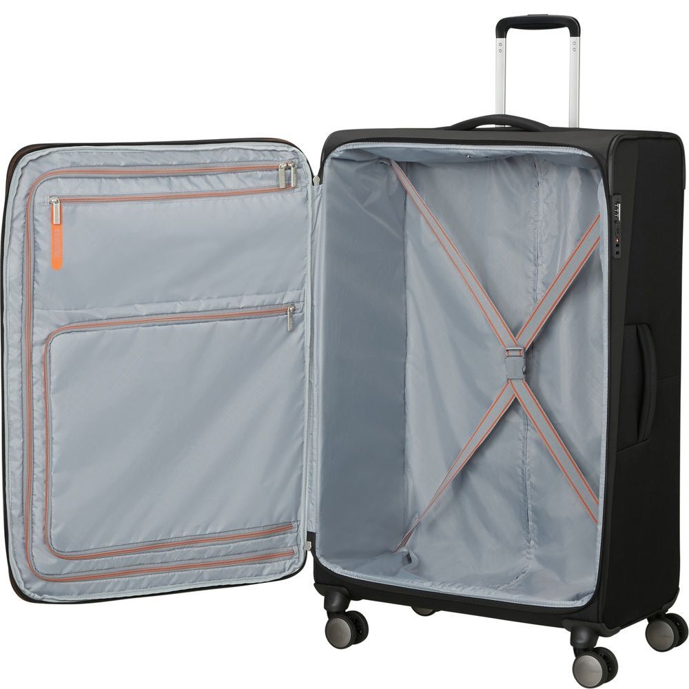 Чемодан American Tourister Wanderlite текстильный на 4-х колесах MJ6*007 Shadow Black (гигант)