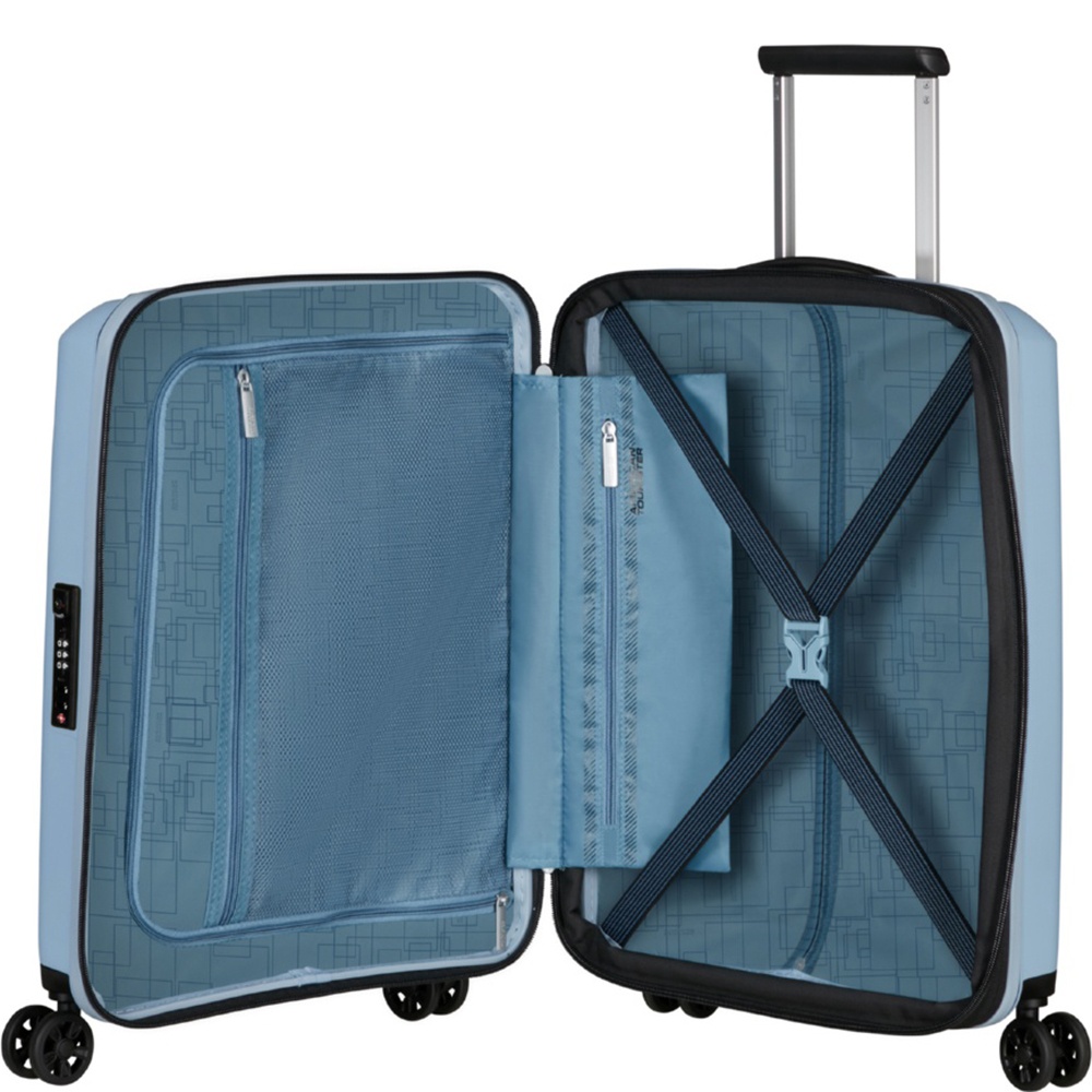 Suitcase American Tourister AeroStep made of polypropylene on 4 wheels MD8*001 Soho Grey (small)