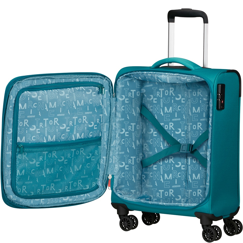 Чемодан American Tourister Pulsonic текстильный на 4-х колесах MD6*001 Stone Teal (малый)