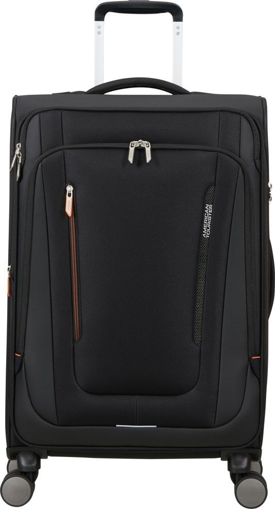 Чемодан American Tourister Wanderlite текстильный на 4-х колесах MJ6*005 Shadow Black (средний)