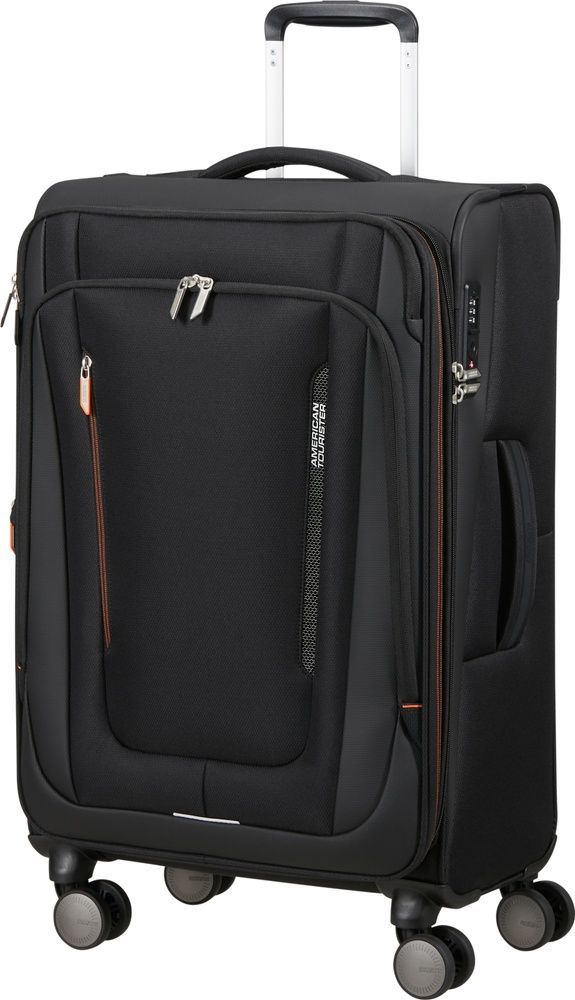 Чемодан American Tourister Wanderlite текстильный на 4-х колесах MJ6*005 Shadow Black (средний)
