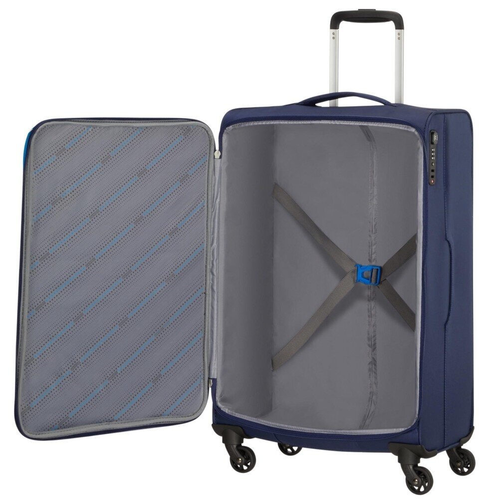 Ультра легка валіза American Tourister Lite Volt текстильна на 4-х колесах MA8*003 Navy (середня)