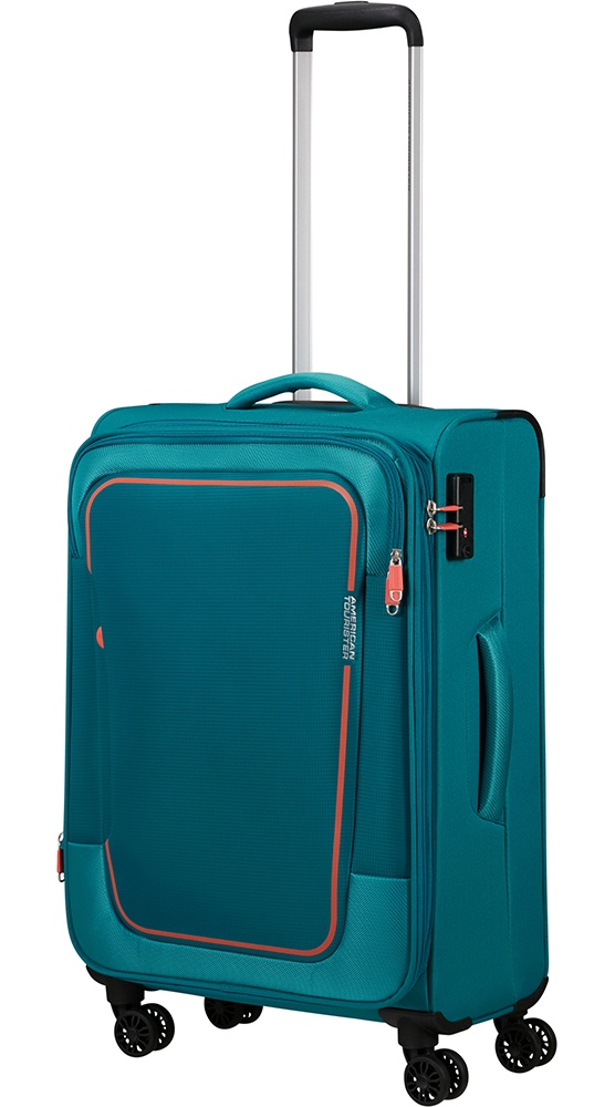 Валіза American Tourister Pulsonic текстильна на 4-х колесах MD6*002 Stone Teal (середня)