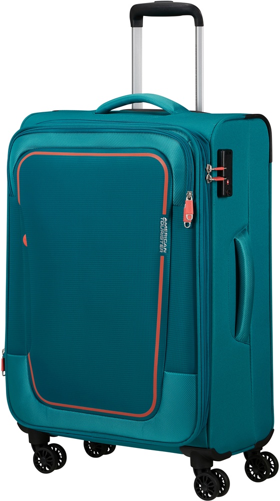 American Tourister Pulsonic textile suitcase on 4 wheels MD6*002 Stone Teal (medium)