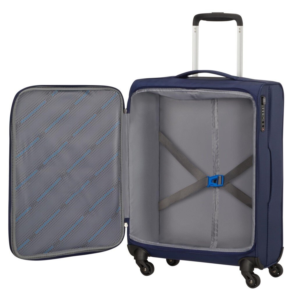 Ultra light suitcase American Tourister Lite Volt textile on 4 wheels MA8*002 Navy (small)
