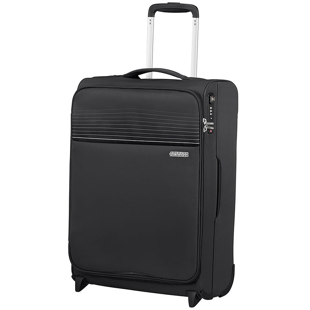 Ultralight suitcase American Tourister Lite Ray textile on 2 wheels 94g * 001 Jet Black (small)