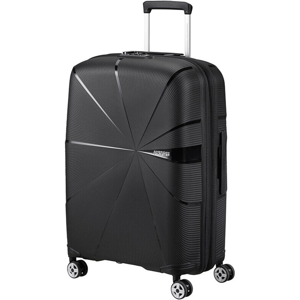 American Tourister Starvibe Ultralight Polypropylene Suitcase on 4 Wheels MD5*003 Black (Medium)
