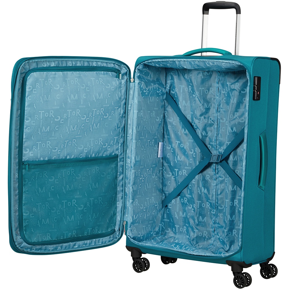 Чемодан American Tourister Pulsonic текстильный на 4-х колесах MD6*003 Stone Teal (большой)