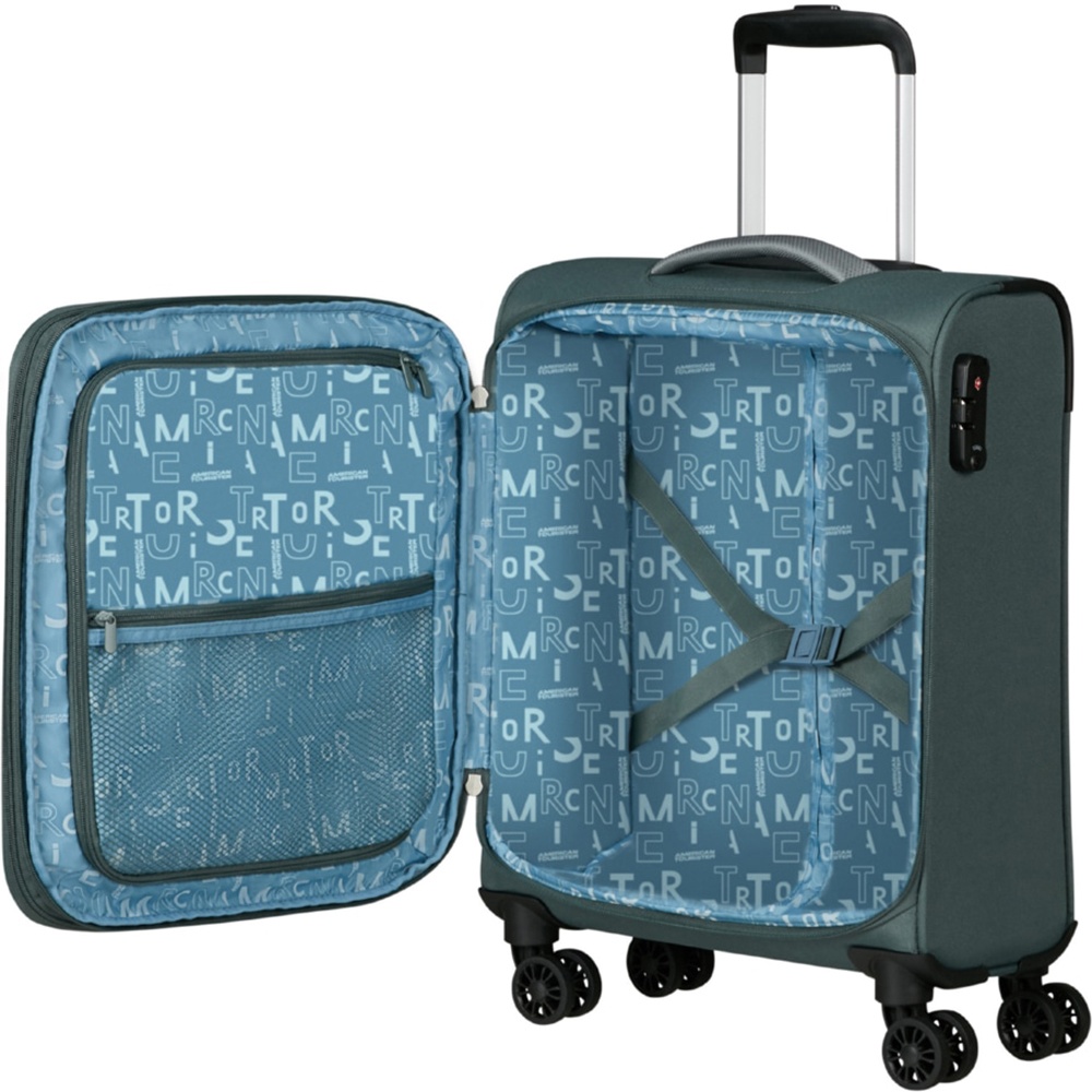 Suitcase American Tourister Pulsonic textile on 4 wheels MD6*001;09 Dark Forest (small)