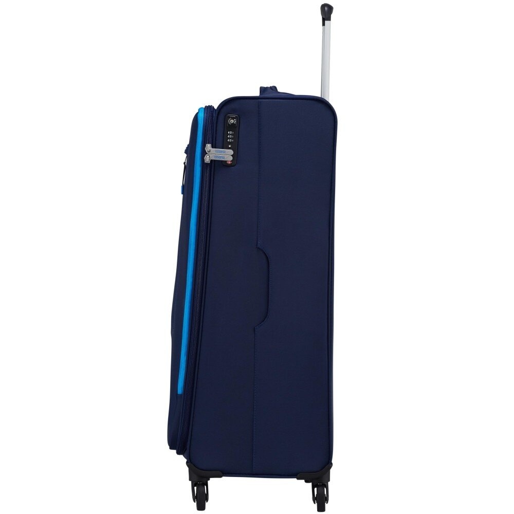 Ультра легка валіза American Tourister Lite Volt текстильна на 4-х колесах MA8*004 Navy (велика)
