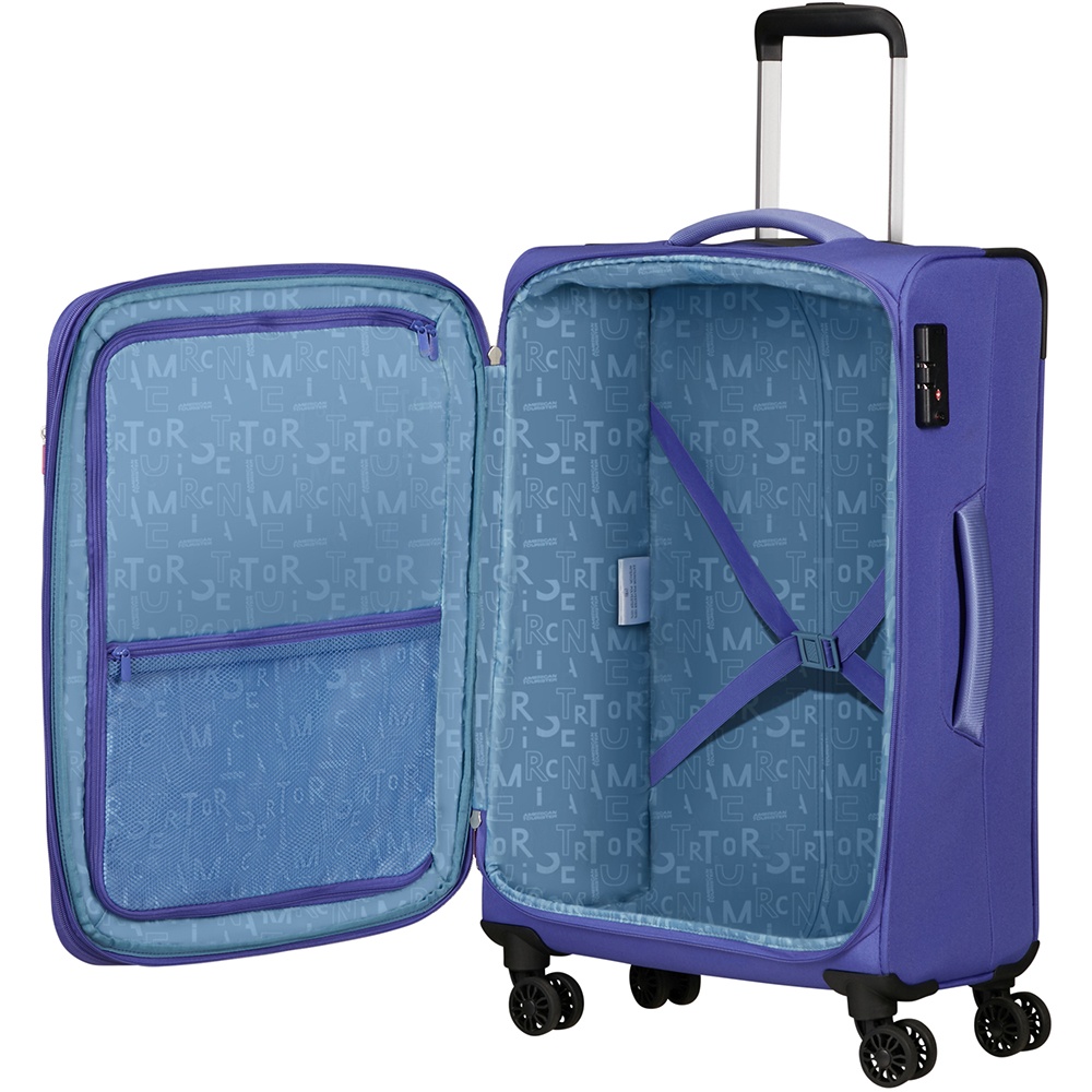 American Tourister Pulsonic textile suitcase on 4 wheels MD6*002 Soft Lilac (medium)