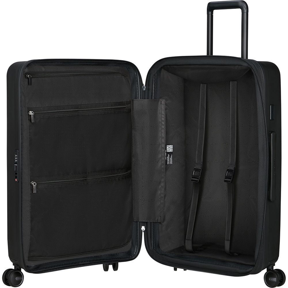 Чемодан Samsonite Restackd из полипропилена на 4-х колесах KO6*003 Black (средний)