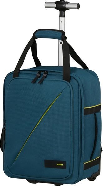 Backpack on wheels American Tourister Take2Cabin WH MS for hand luggage in Wizz Air 91G*013 Harbor Blue