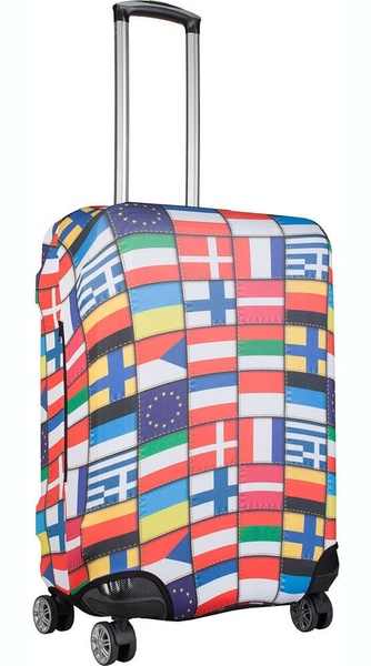 Універсальний захисний чохол для середньої валізи 9002-0413 Прапори світу