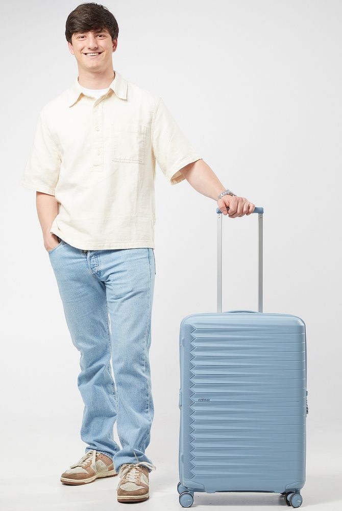 Чемодан American Tourister FastForward из полипропилена на 4-х колесах MI0*002 Steel Blue (средний)