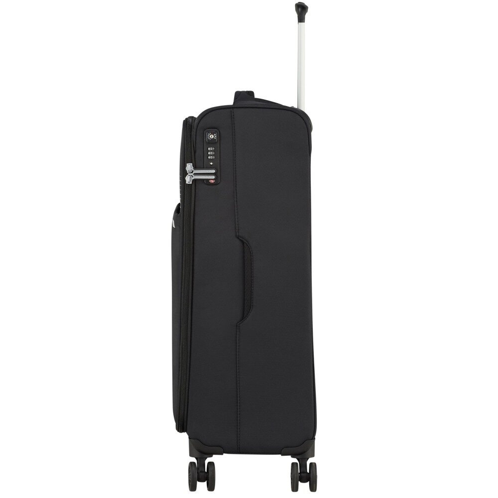 Ультралёгкий чемодан American Tourister Lite Ray текстильный на 4-х колесах 94g*004 Jet Black (средний)