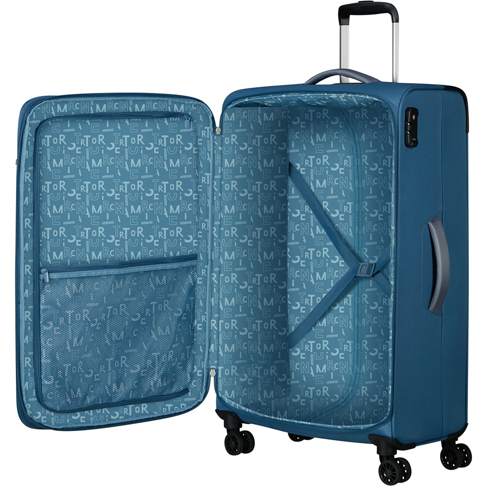 Валіза American Tourister Pulsonic текстильна на 4-х колесах MD6*003 Coronet Blue (велика)