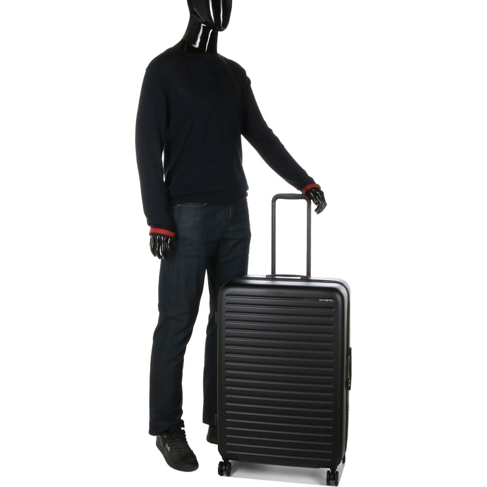 Suitcase Samsonite StackD made of Macrolon polycarbonate on 4 wheels KF1*003 Black (large)