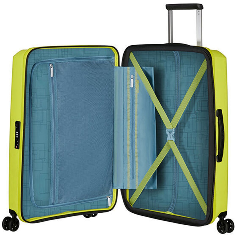 Suitcase American Tourister AeroStep made of polypropylene on 4 wheels MD8*002 Light Lime (medium)