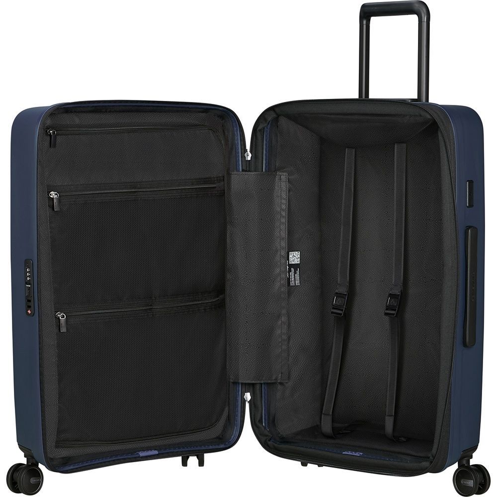 Suitcase Samsonite Restackd made of polypropylene on 4 wheels KO6*003 Midnight (medium)
