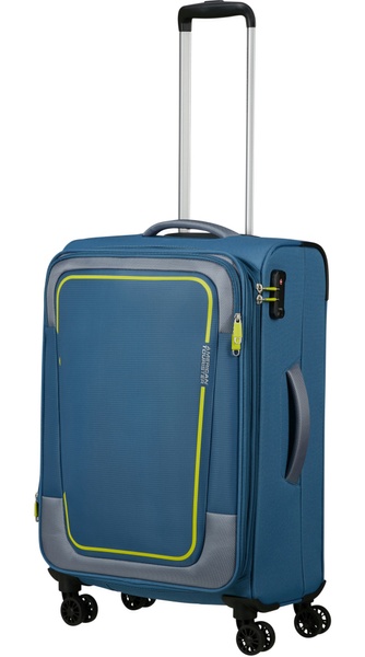 Чемодан American Tourister Pulsonic текстильный на 4-х колесах MD6*002 Coronet Blue (средний)