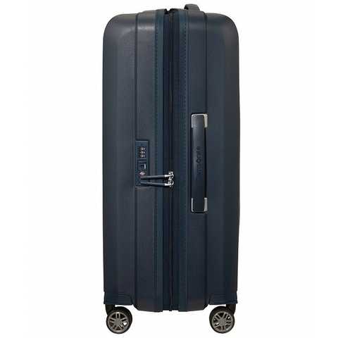 Suitcase Samsonite HI-FI made of polypropylene on 4 wheels KD8 * 002 Dark  Blue (medium)