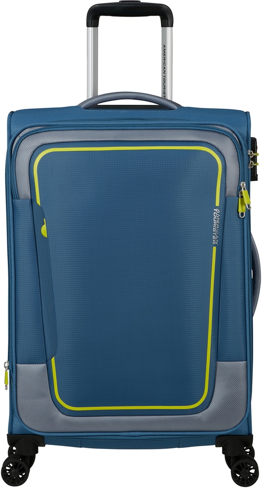 Валіза American Tourister Pulsonic текстильна на 4-х колесах MD6*002 Coronet Blue (середня)