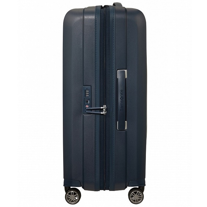 Suitcase Samsonite HI-FI made of polypropylene on 4 wheels KD8 * 002 Dark Blue (medium)