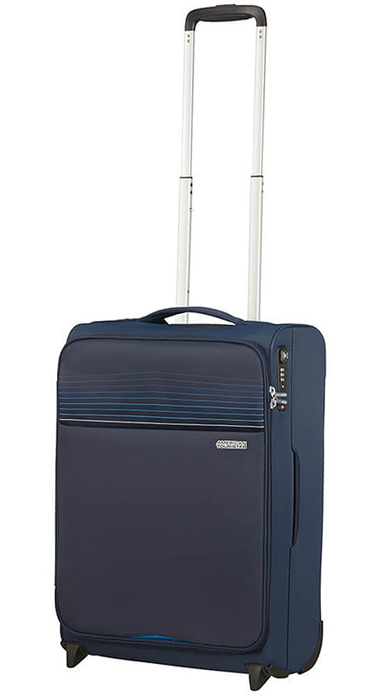 Ultralight suitcase American Tourister Lite Ray textile on 2 wheels 94g*001 Midnight Navy (small)