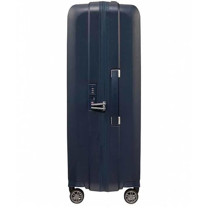 Suitcase Samsonite HI-FI made of polypropylene on 4 wheels KD8 * 003 Dark Blue (large)