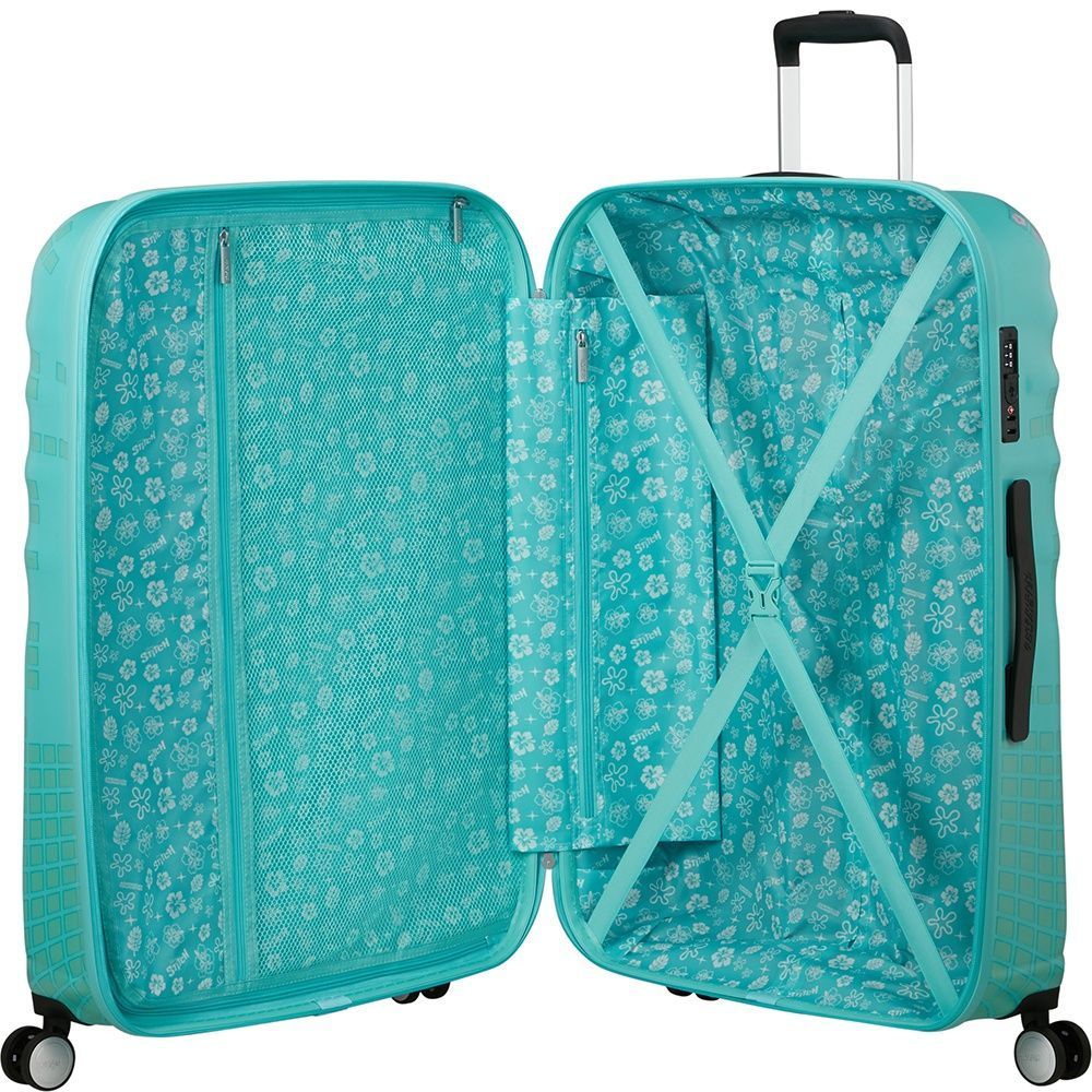 Чемодан American Tourister Wavebreaker Disney из ABS пластика на 4-х колесах 31C*021 Stitch Flower (большой)