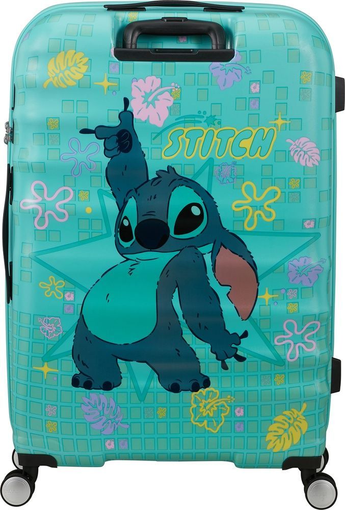 Чемодан American Tourister Wavebreaker Disney из ABS пластика на 4-х колесах 31C*021 Stitch Flower (большой)