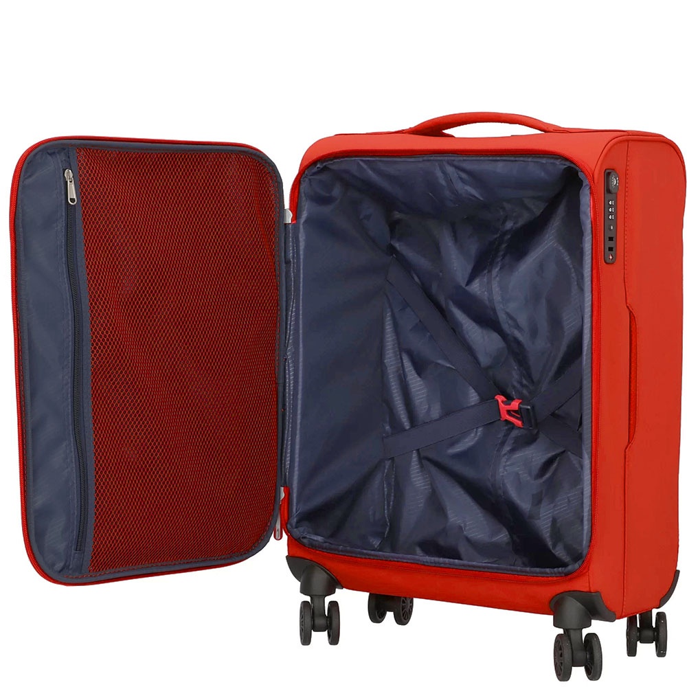 Ультралегка валіза American Tourister Lite Ray текстильна на 4-х колесах 94g*002 Chili Red (мала)