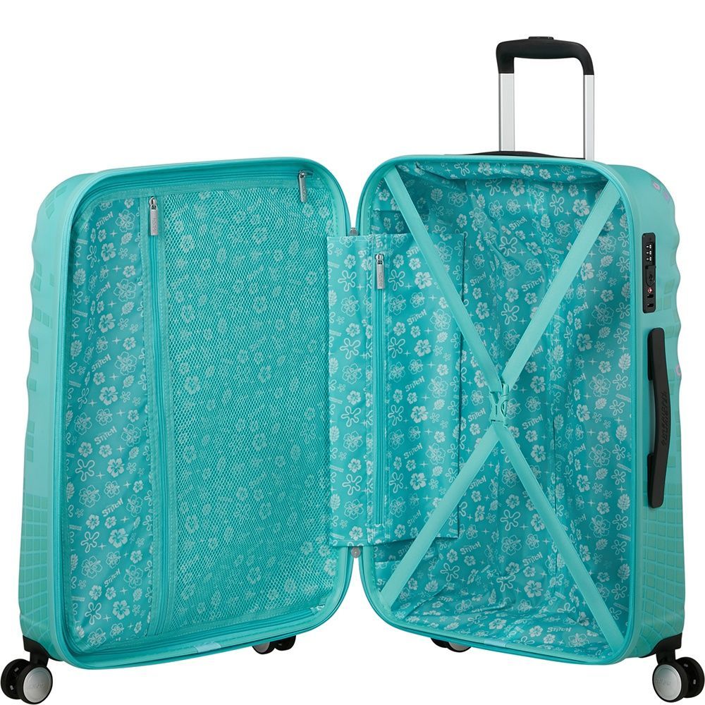 Валіза American Tourister Wavebreaker Disney з ABS пластику на 4-х колесах 31C*019 Stitch Flower (середня)