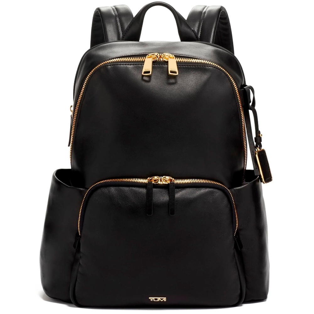 Women's backpack Tumi Voyageur Rudy backpack Leather with compartment for a laptop up to 15" 0196465DL Black