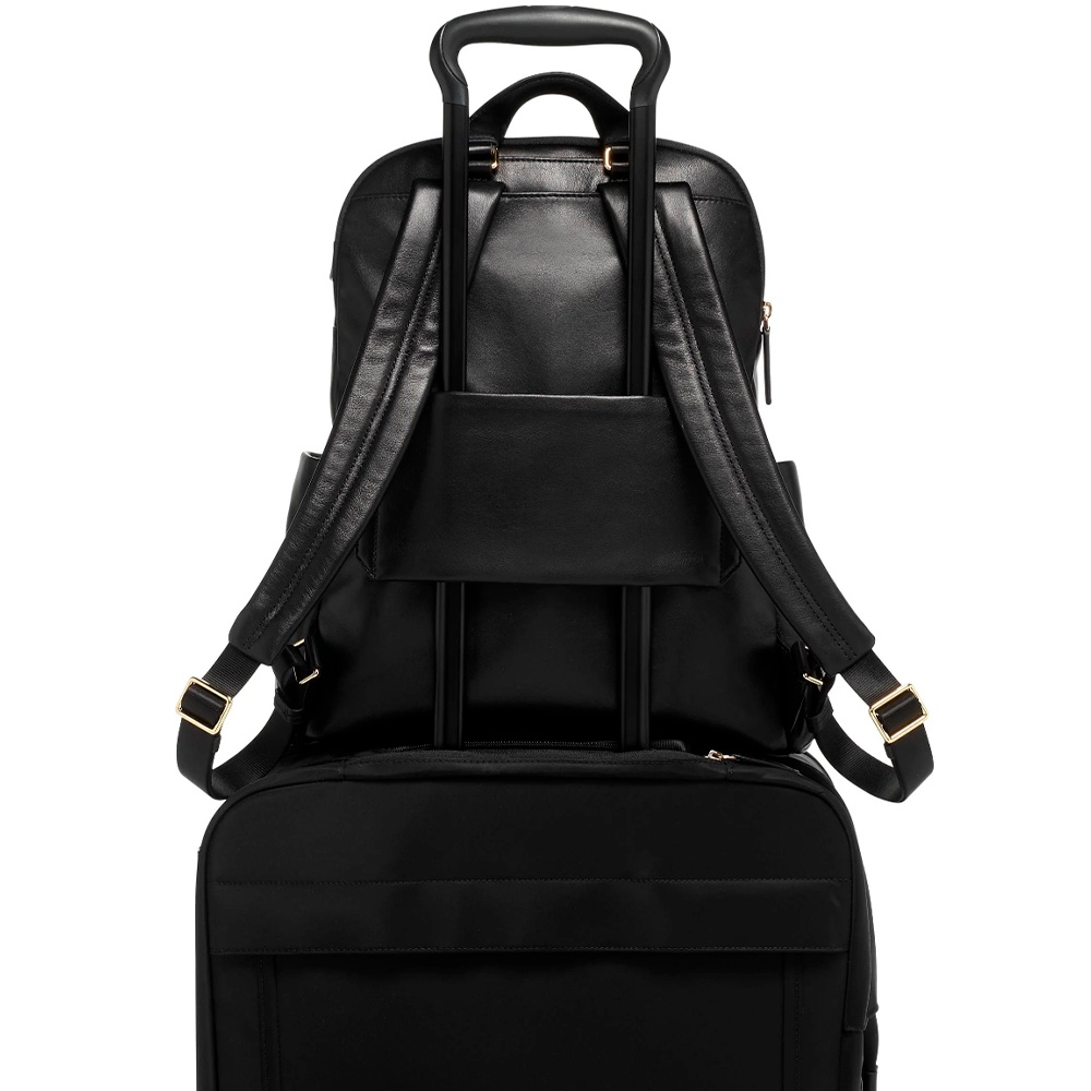 Women's backpack Tumi Voyageur Rudy backpack Leather with compartment for a laptop up to 15" 0196465DL Black