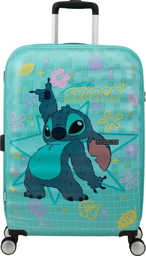 Валіза American Tourister Wavebreaker Disney з ABS пластику на 4-х колесах 31C*019 Stitch Flower (середня)