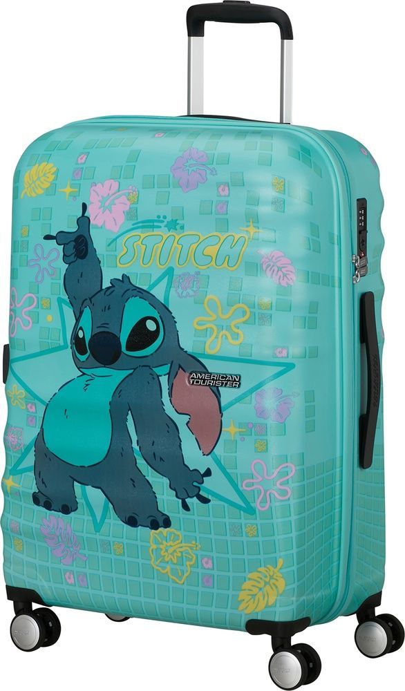 Валіза American Tourister Wavebreaker Disney з ABS пластику на 4-х колесах 31C*019 Stitch Flower (середня)