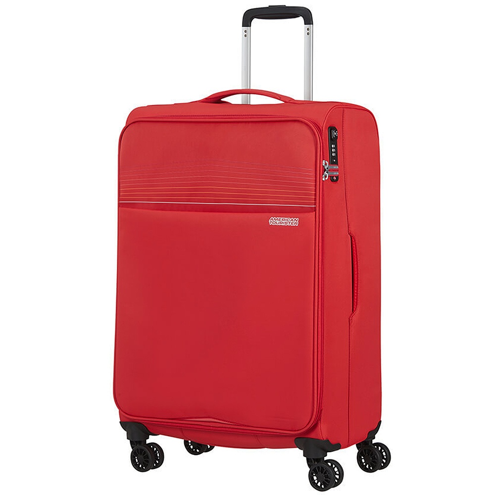 Ультралёгкий чемодан American Tourister Lite Ray текстильный на 4-х колесах 94g*004 Chili Red (средний)
